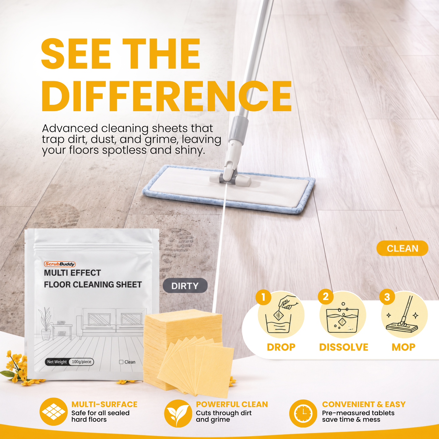 ScrubBuddy - Ultimate Floor & Grout Cleaning Sheets